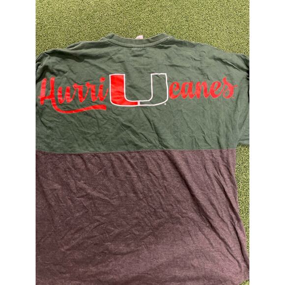 Vintage The U Miami Hurricanes Long Sleeve Three Squares Tag T-Shirt Size L - Picture 5 of 5